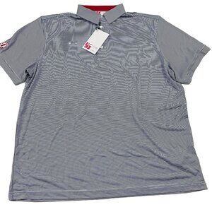 Chick-fil-A OOBE TeamStyle Polo Shirt Men's XL Gray White Striped NWT